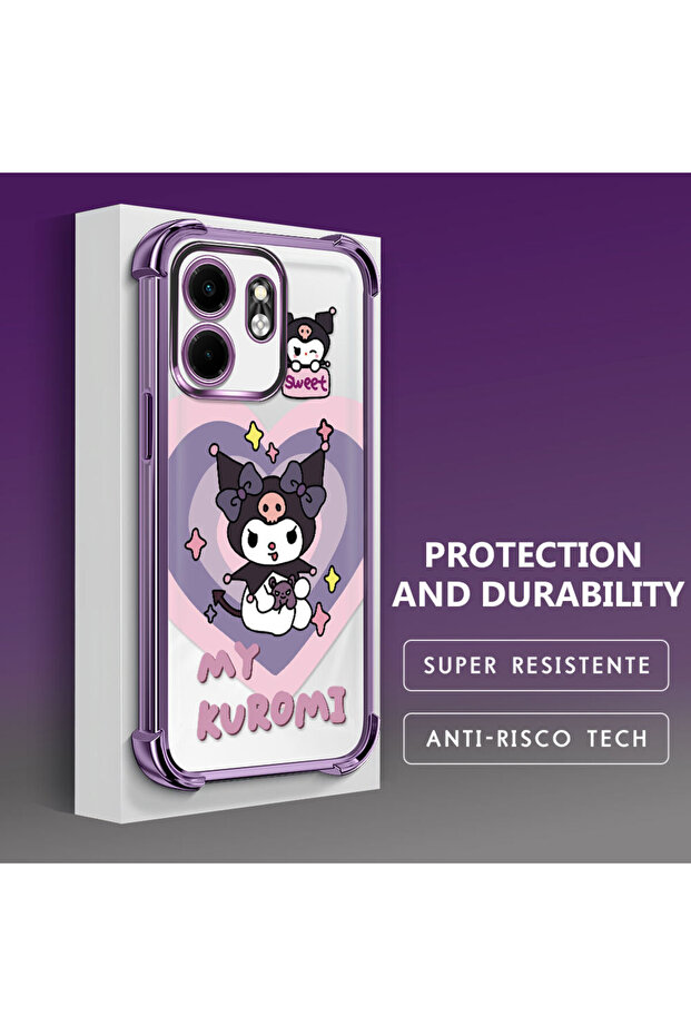 Infinix Smart 9 Compatible Transparent Silicone Flutter Protective Case with Pattern - 4