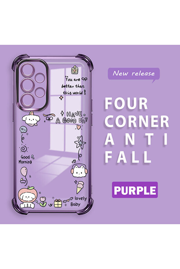 حافظة حماية من السيليكون الشفاف المتوافقة مع هاتف سامسونج جالاكسي A32، نمط إبداعي - 1