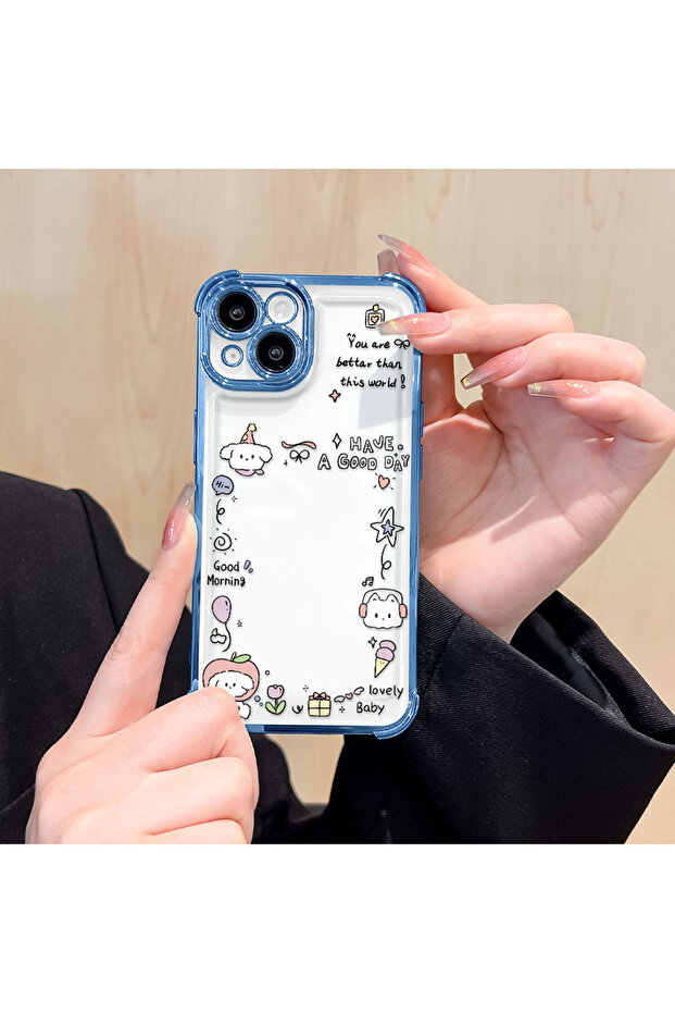 Redmi Note 10 Compatible Transparent Silicone Flutter Protective Case Creative Pattern - 6