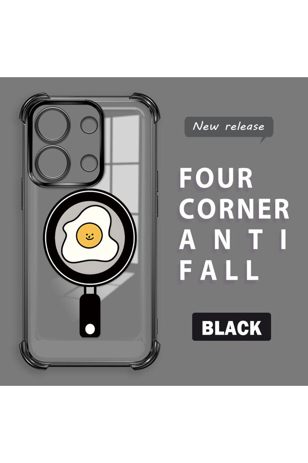 Redmi Note 13 Compatible Transparent Silicone Flutter Protective Case with Pan Pattern - 1