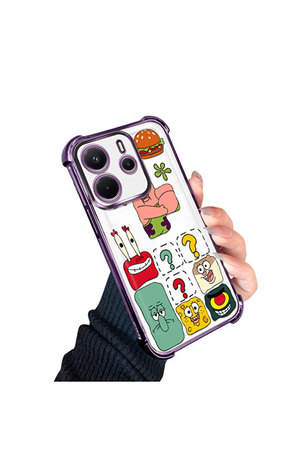 حافظة حماية من السيليكون الشفاف المتوافقة مع هاتف Redmi Note 14، سبونج بوب - 3