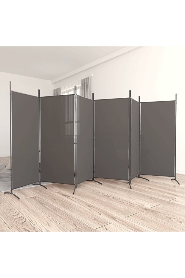 6-Panel Room Divider Anthracite 520x180 cm Fabric