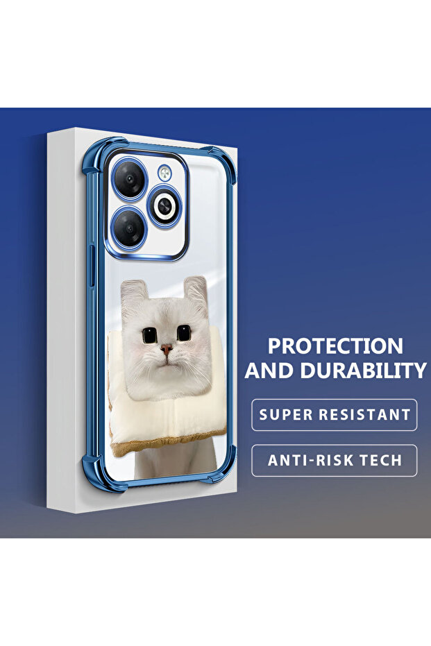 حافظة حماية من السيليكون الشفاف المتوافقة مع هاتف Infinix Hot 40i بنمط القطط - 3
