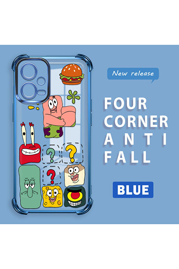 حافظة حماية من السيليكون الشفاف المتوافقة مع هاتف Redmi Note 12 5G، سبونج بوب - 1