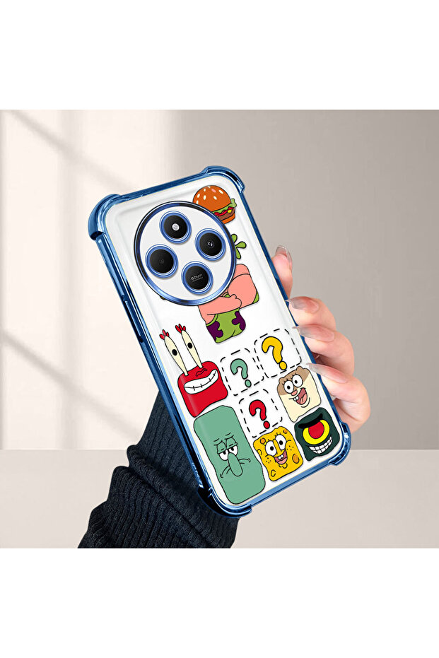 Redmi A4 Compatible Transparent Silicone Flutter Protective Case Spongebob - 4