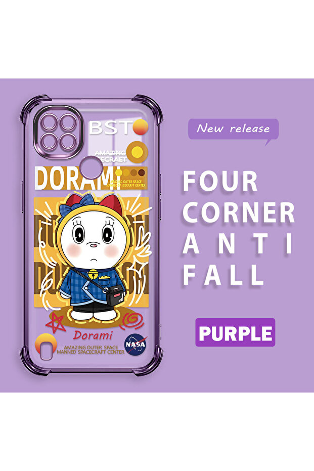 حافظة حماية من السيليكون الشفاف المتوافقة مع هاتف Realme C21 من Doraemon - 1