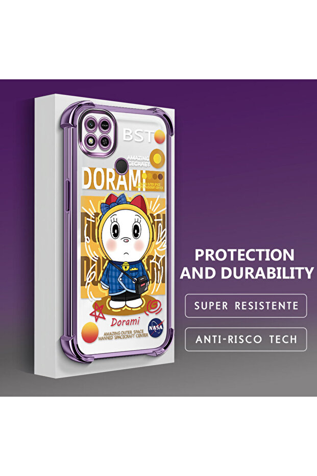 حافظة حماية من السيليكون الشفاف المتوافقة مع هاتف Redmi 10A من Doraemon - 3