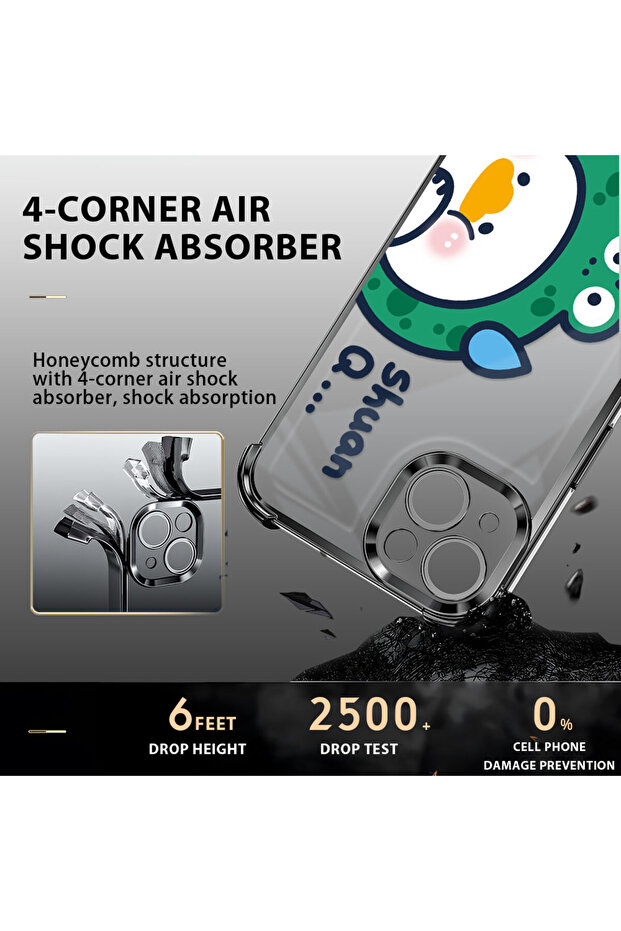 حافظة حماية من السيليكون الشفاف المتوافقة مع هاتف iPhone 13، كرتونية لطيفة - 6