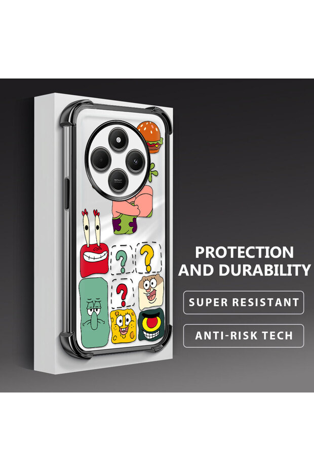 Redmi A4 Compatible Transparent Silicone Flutter Protective Case Spongebob - 3