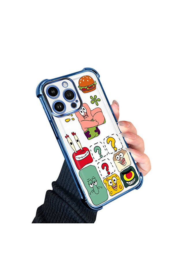 حافظة حماية من السيليكون الشفاف المتوافقة مع هاتف iPhone 14 Pro Max، سبونج بوب - 2