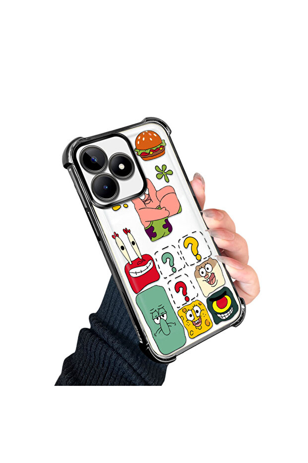 حافظة حماية من السيليكون الشفاف المتوافقة مع هاتف Realme C51، سبونج بوب - 2