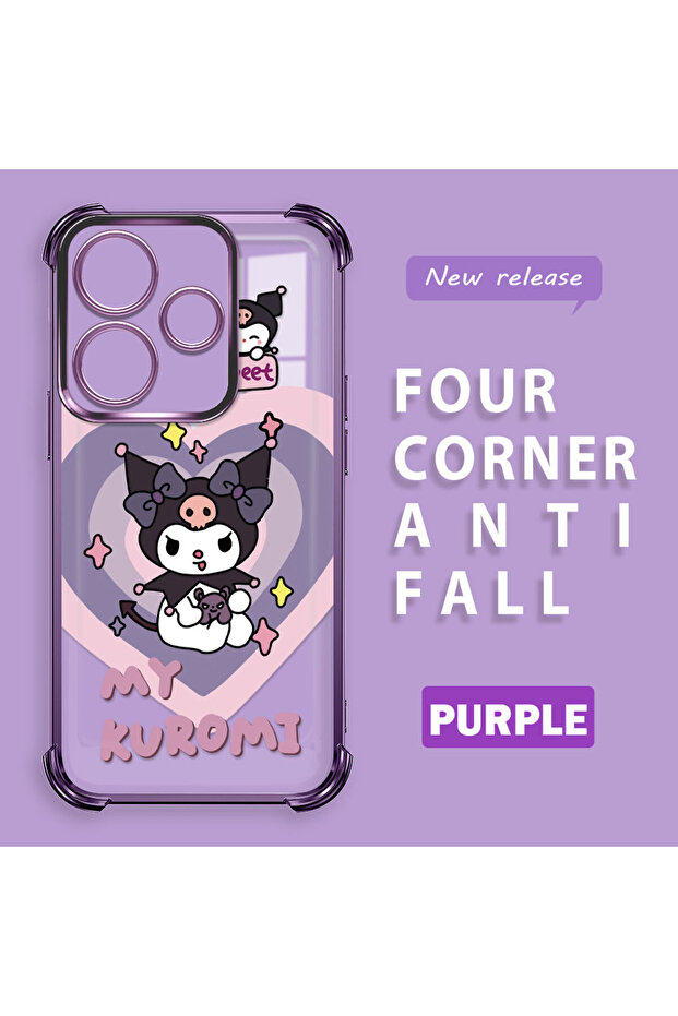 حافظة حماية من السيليكون الشفاف المتوافقة مع هاتف Redmi 13، مزودة بنمط حماية - 2