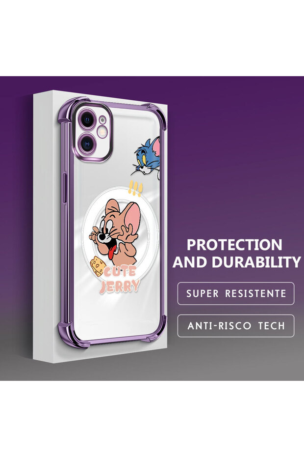 حافظة واقية من السيليكون الشفاف المتوافقة مع هاتف iPhone 11 توم وجيري - 4