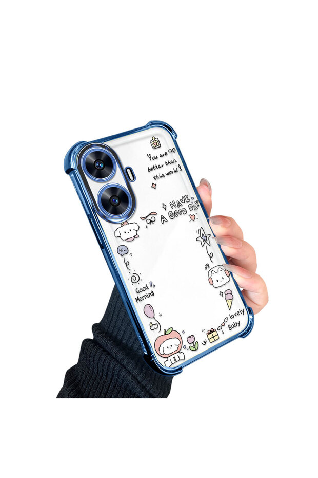 حافظة حماية من السيليكون الشفاف المتوافقة مع Realme C55 بنمط إبداعي - 2