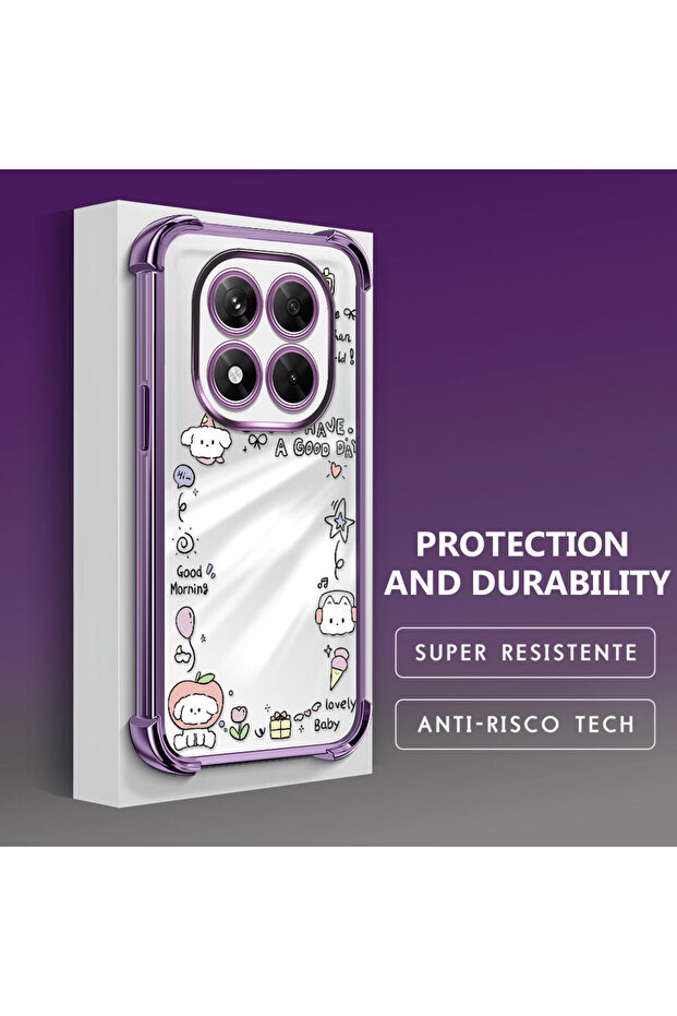 حافظة حماية من السيليكون الشفاف المتوافقة مع هاتف Redmi Note 14 Pro 4G بنمط إبداعي - 3