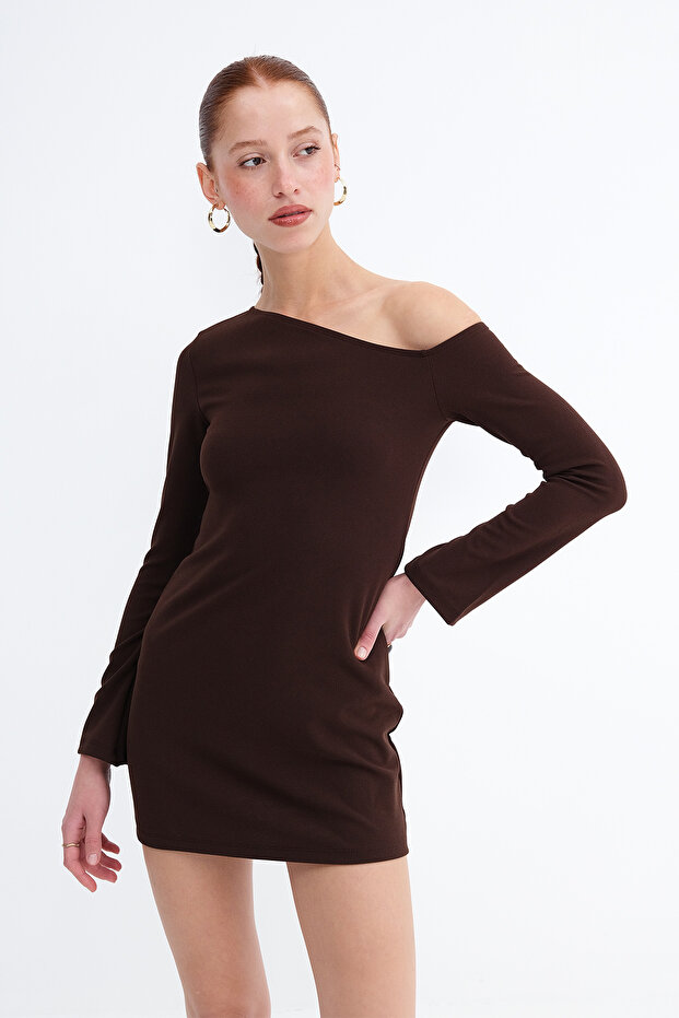 Mini rochie cu maneca lunga E18018 - 5