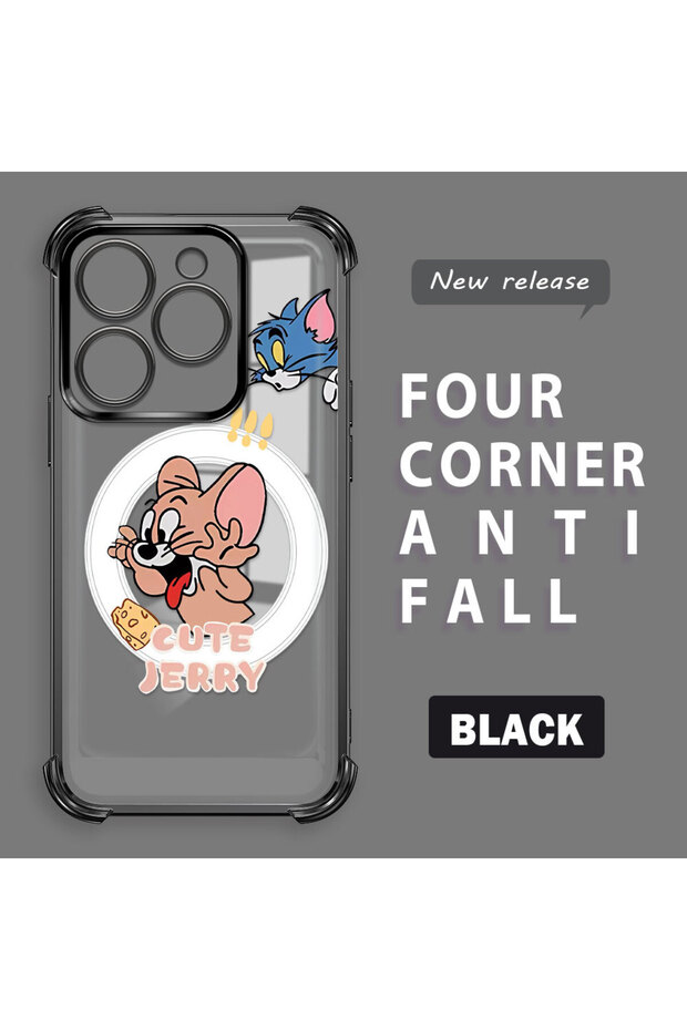 Infinix Smart 8/8 Pro Compatible Transparent Silicone Flutter Protective Case Tom and Jerry