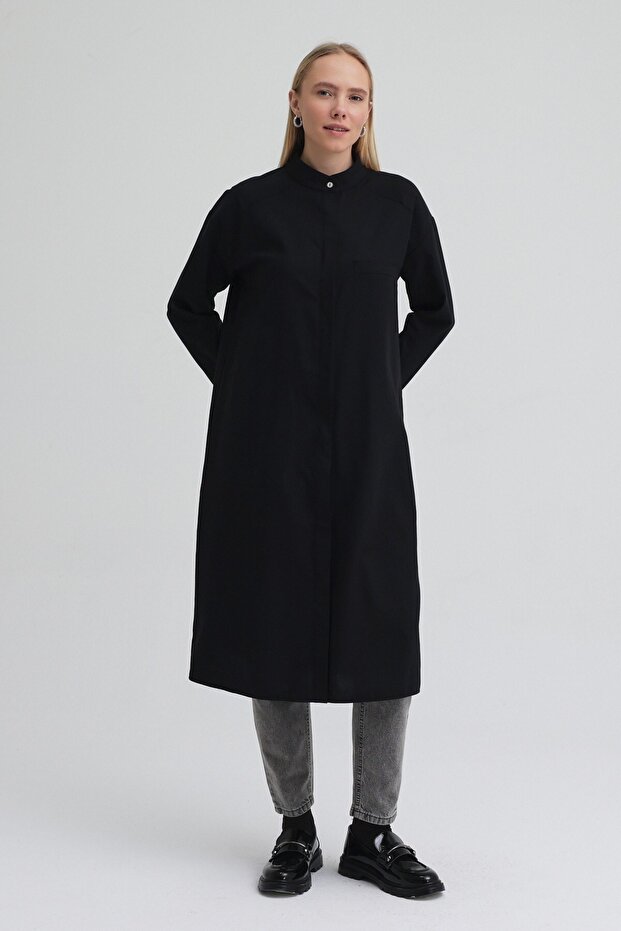 Tek Cepli Gömlek Siyah - 4