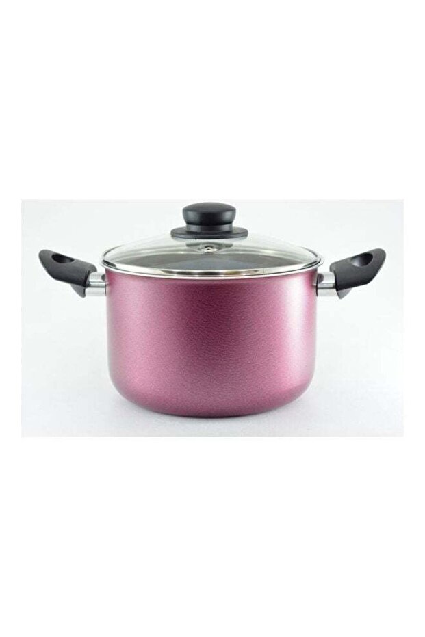 Non-Stick Dutch Pot And Glass Lid Pink 22cm