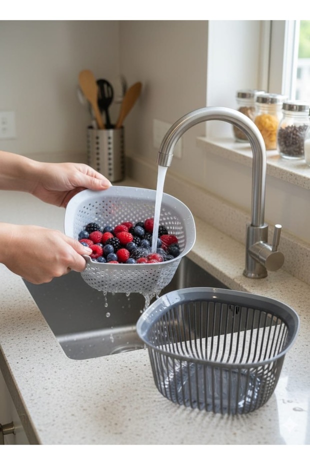 SÜZGEÇLİ KARE KASE - 1