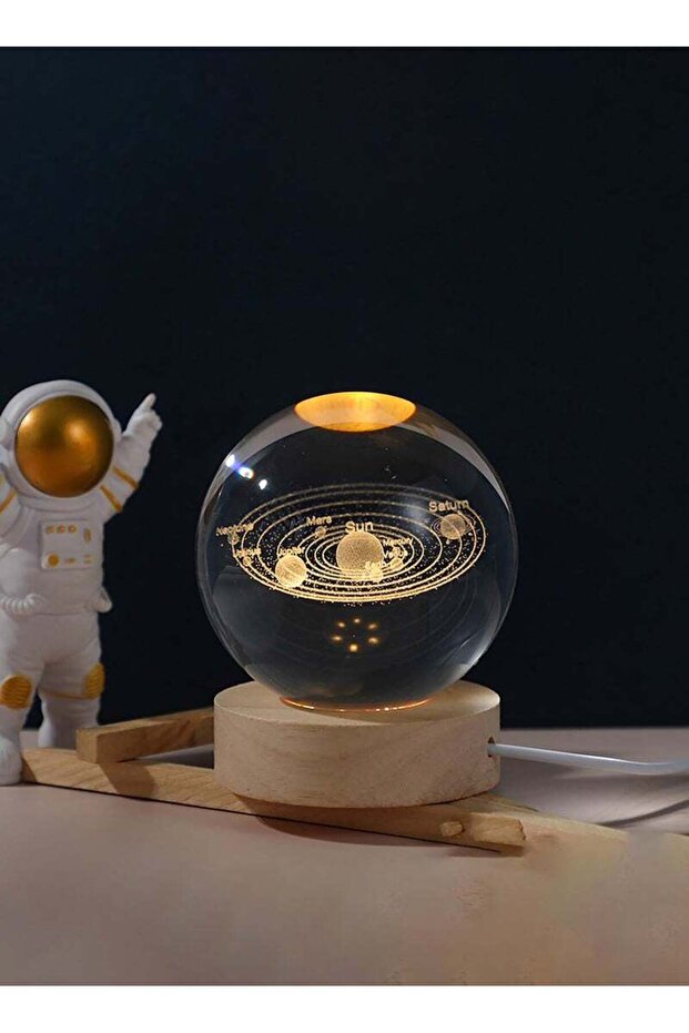 ضوء ليلي على شكل كرة بلورية ثلاثية الأبعاد - 2