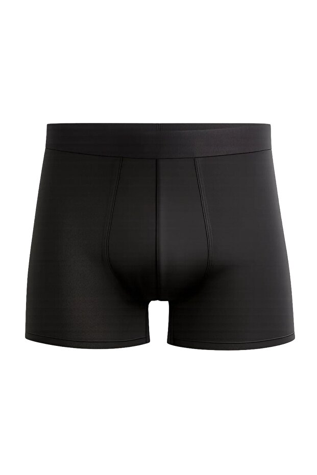 بوكسر رجالي أساسي مرن من القطن باللون الأسود مكون من 5 قطع - 2