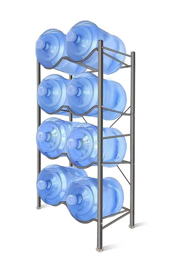8 Bottles Storage Rack 4 Tier Reinforced Carbon Steel Heavy Duty
