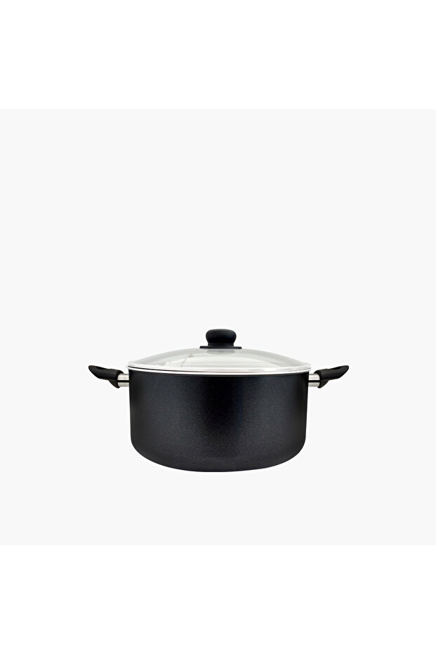 Milano Aluminium Casserole with Glass Lid - 28 cm