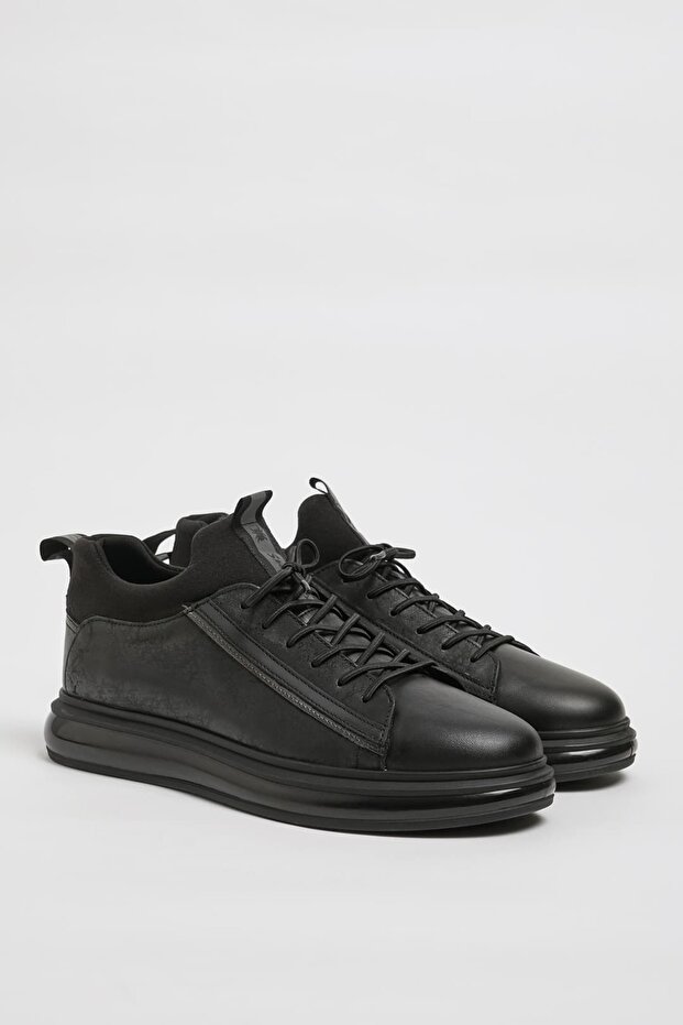Diego Model Imported Sole Genuine Combination Leather Sneaker Shoes