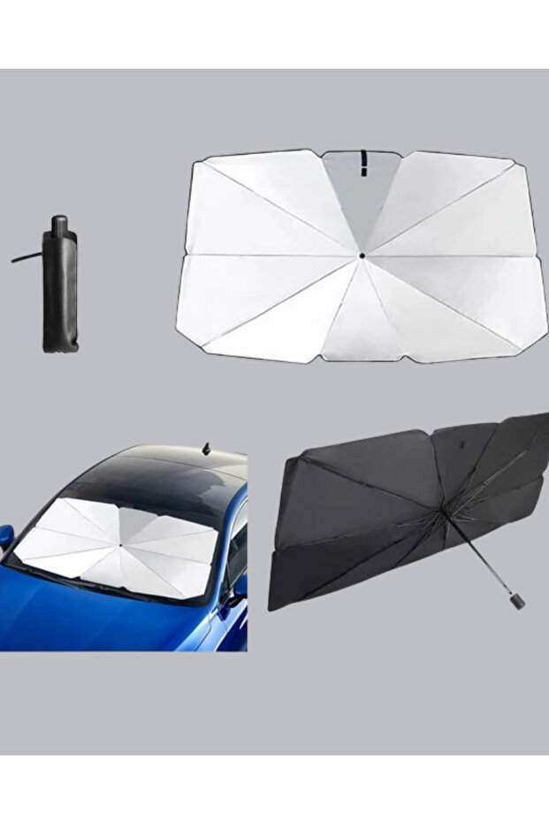 مظلة شمسية للسيارة قابلة للطي - تصميم عملي ومتين وواقي من الأشعة فوق البنفسجية - 3