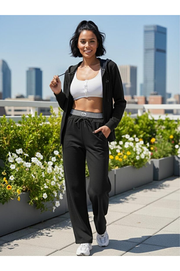 Alq Women's Wide Leg Relaxed Fit Sweatpants