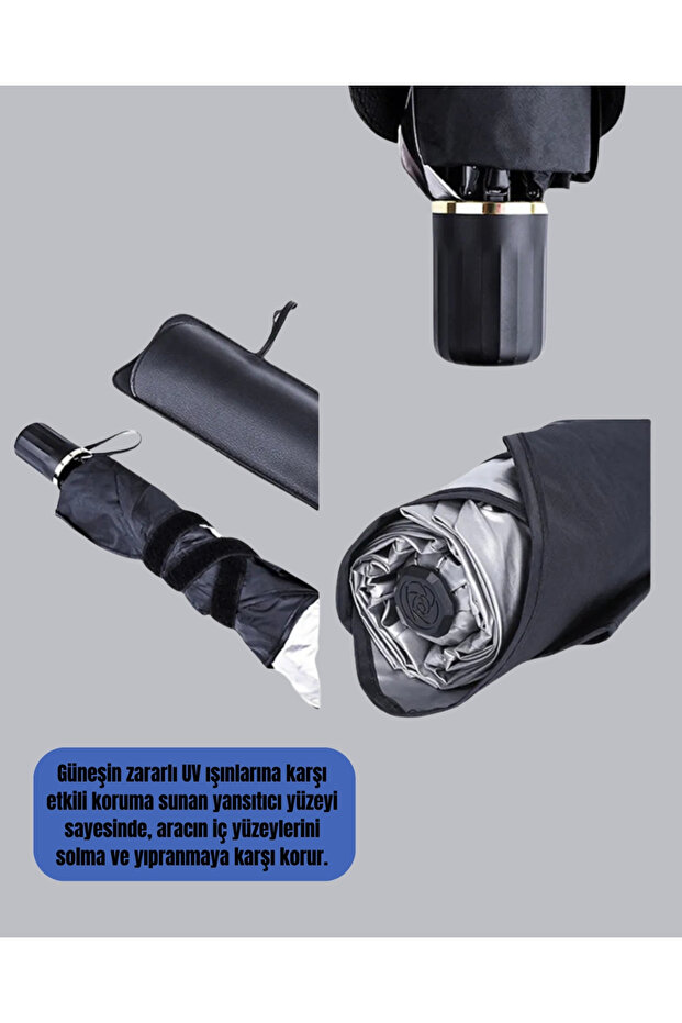 مظلة شمسية للسيارة قابلة للطي - تصميم عملي ومتين وواقي من الأشعة فوق البنفسجية - 4