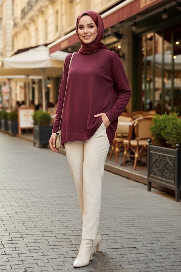 Basic Triko Tunik 902 Vişne - 3