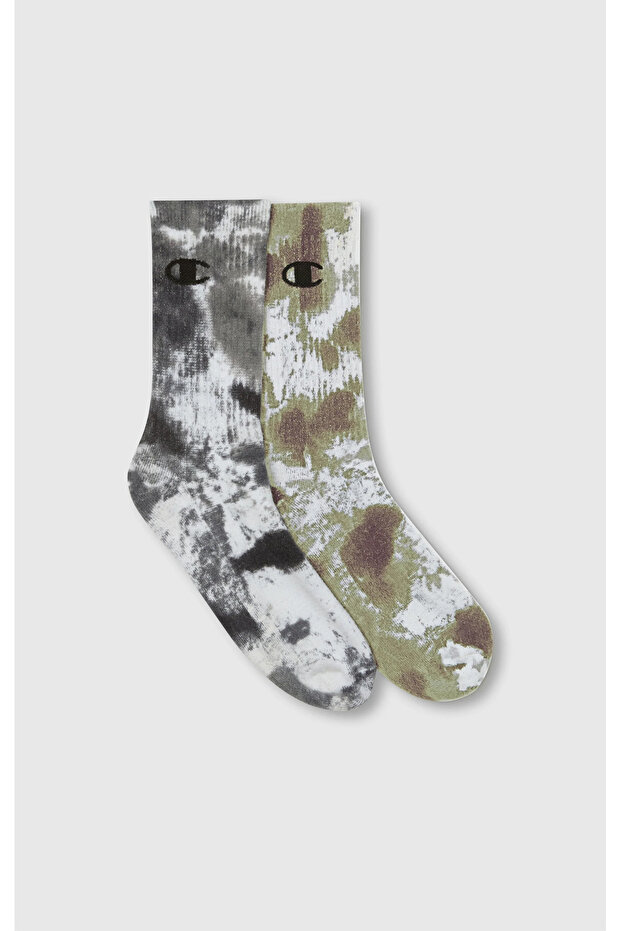 2Pk Crew Socks Unisex White Socks - U20154-Ww001