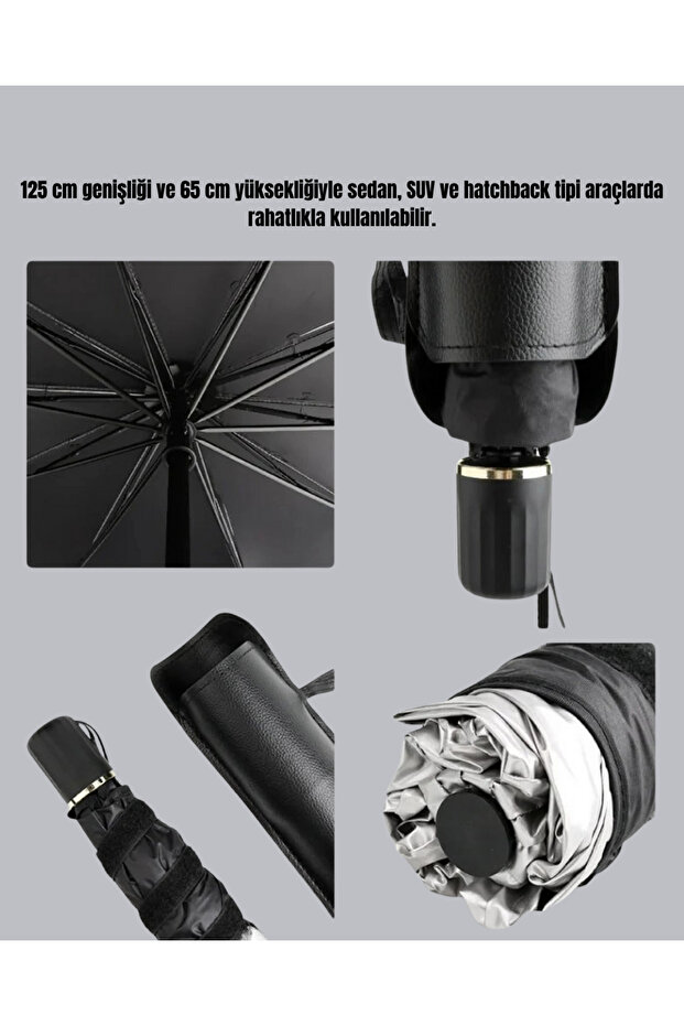 مظلة شمسية للسيارة قابلة للطي - تصميم عملي ومتين وواقي من الأشعة فوق البنفسجية - 5