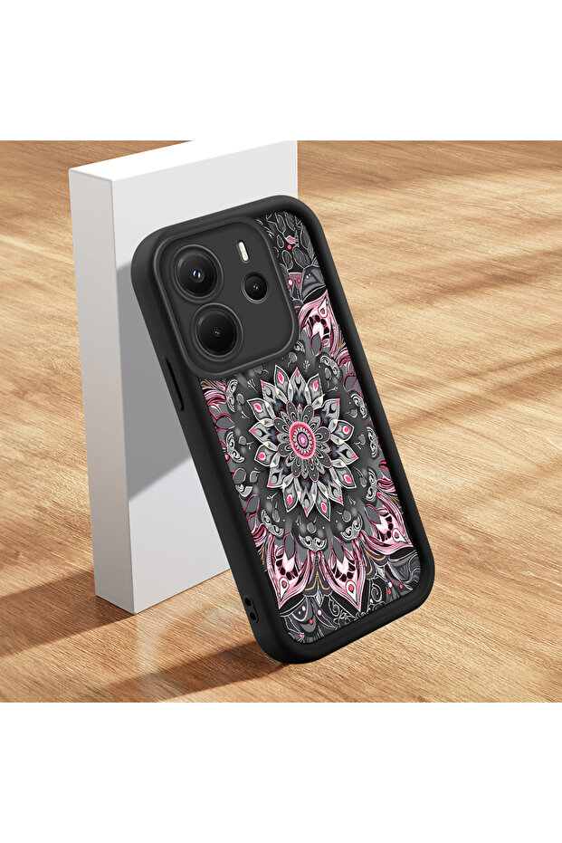 Redmi Note 14 Compatible Black Pattern Thin Soft Silicone Phone Case - 2