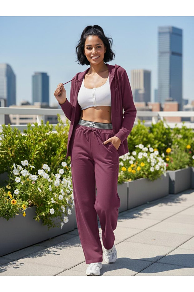Alq Women's Wide Leg Relaxed Fit Sweatpants