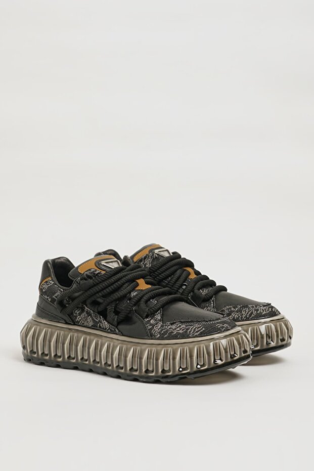 Hernan Model Imported Sole Combination Leather Sneaker Shoes