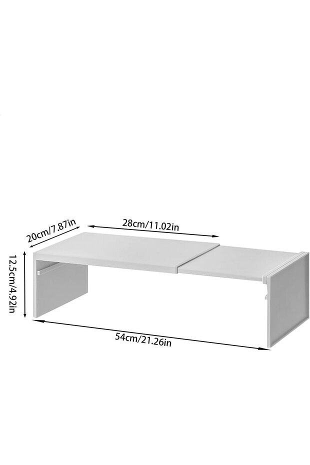 رف خزانة قابل للتوسيع، منظم قابل للتكديس موفر للمساحة - 2