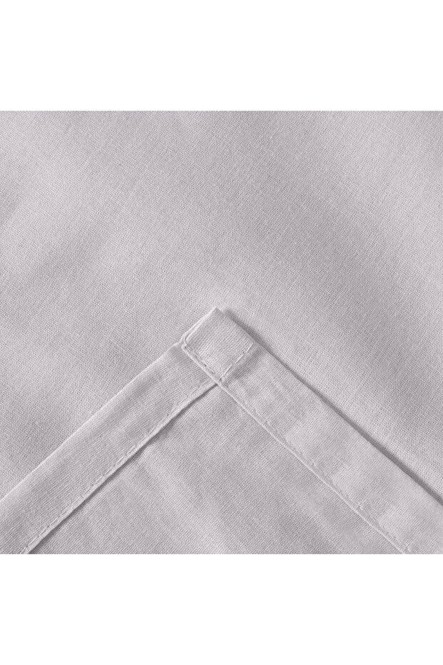 ملاءة سرير ناعمة بحافة مسطحة مزدوجة - رمادي - 240x260 سم - 3