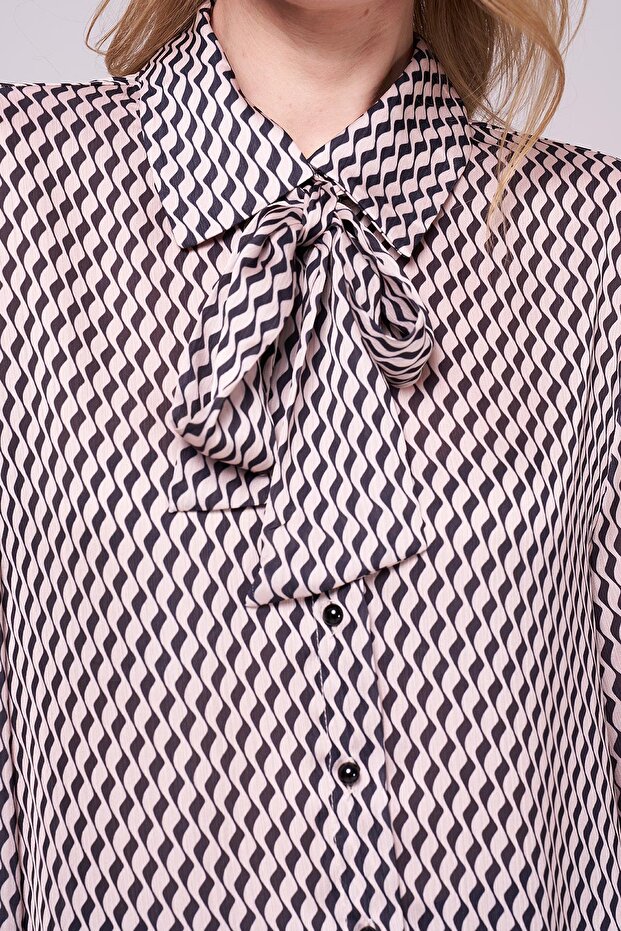 Şifon Gömlek-Kravatlı Bluz - 3