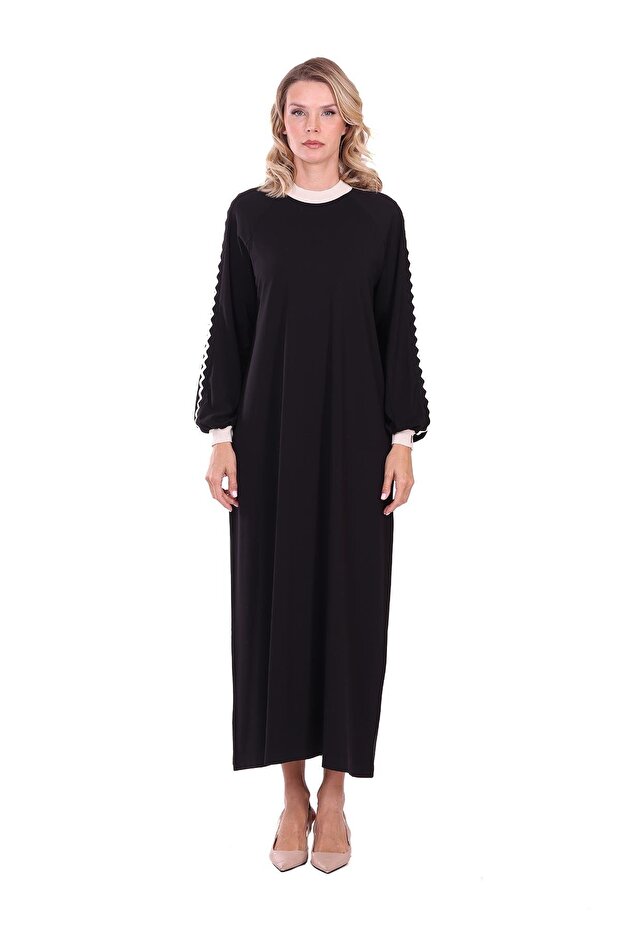 Fildişi Modal Elbise SİYAH - 1