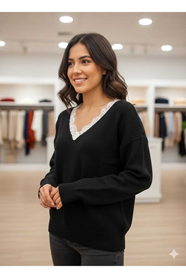 Triko dantelli kazak - 2