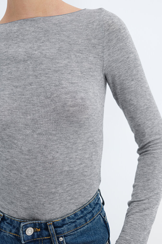 Uzun Kollu Basic Bluz B12954 - 3