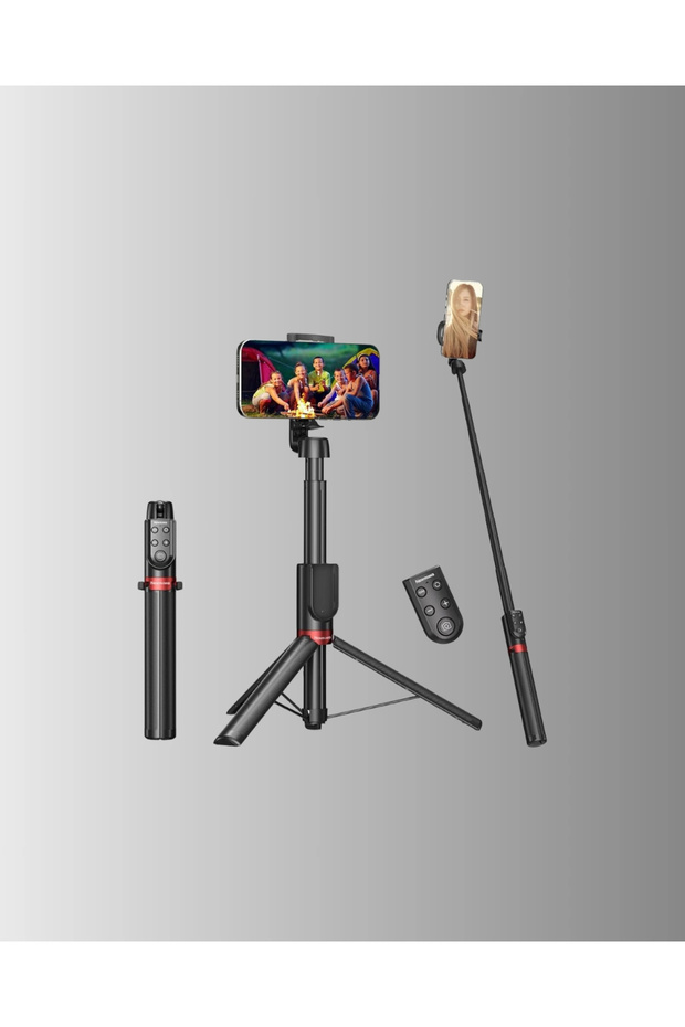 عصا سيلفي مع حامل ثلاثي القوائم وجهاز تحكم عن بعد متوافق مع البث المباشر - 2
