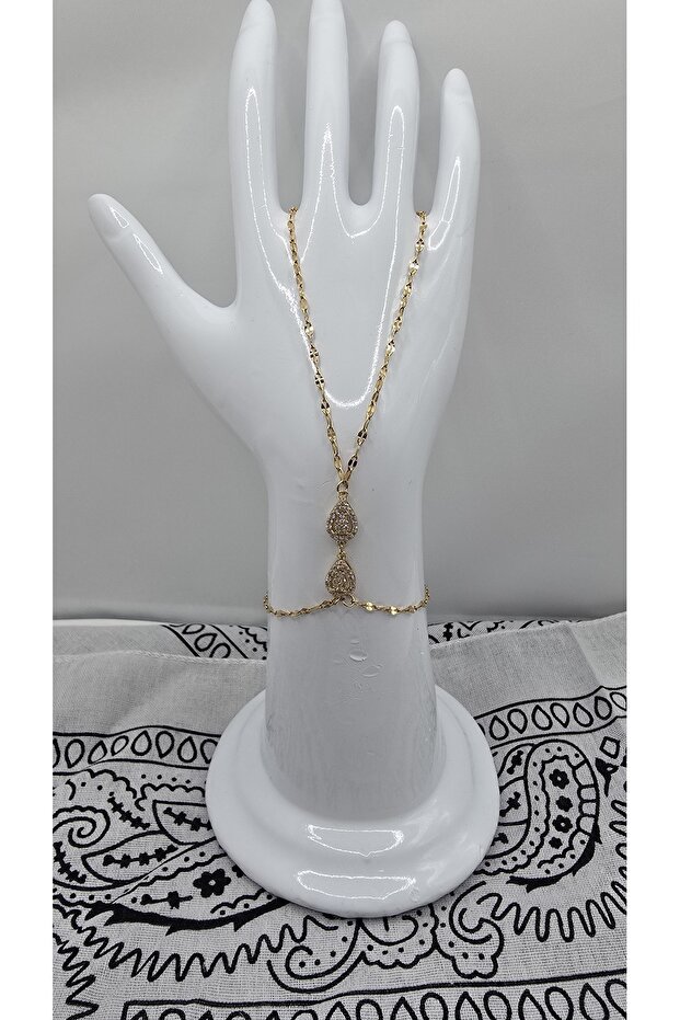 Stainless Steel Gold Color 2-Piece Heart Model Zircon Stone Shahmeran
