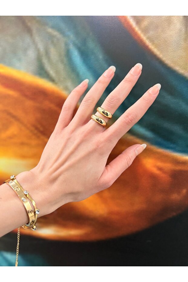 خاتم بومبيلي ذو المظهر المميز مكون من قطعتين - 7