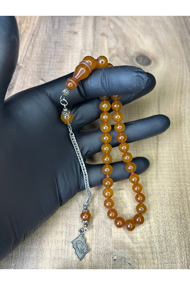 Küre Old Collectible High-End Crimped Dice Amber Prayer Beads