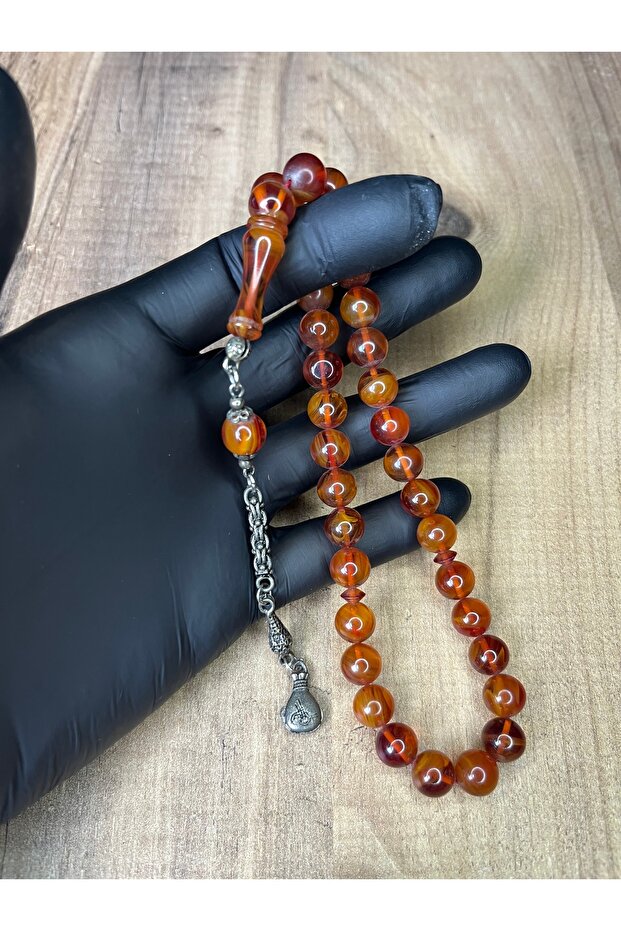 Küre Old Mosaic Collectible High-End Crimped Amber Prayer Beads