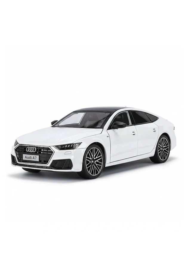 1:24 Audi A7 Pull Back with Sound and Light Metal Diecast Model Car White Color